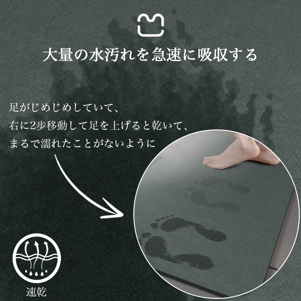 珪藻土バスマット 珪藻土マット 珪藻土 プレゼント ギフト バスマット 足拭きマット 足ふきマット お風呂マット 水切りマット 速乾 吸水 おしゃれ 可愛い かわいい 北欧 お祝い 贈り物 内祝 新築祝 送料無料 C-44 - 画像 (5)