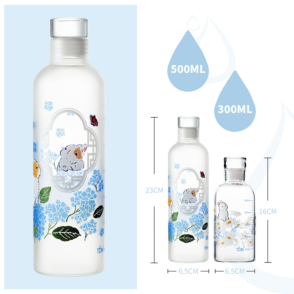 水筒 500ml タイムマーカー ウォーターボトル プレゼント ペア ギフト ガラスボトル 水を飲む習慣 水分補給 つや消し コップセット カップル ガラス 水筒 スポーツウォーターボトル 定期的で健康的な水分摂取 贈り物 結婚祝い 誕生日 結婚記念日 (500ml+300ml)X00137U79N - 画像 (5)