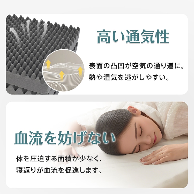高反発マットレス 折りたたみ 三つ折り 厚さ10cm 170N 体圧分散 洗えるカバー付き 消臭 敷布団 セミシングル in059-ss - 画像 (10)