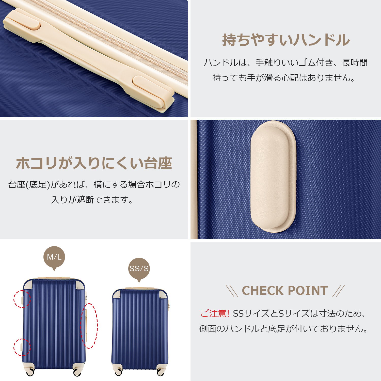 Mサイズ スーツケース キャリーバッグ キャリーケース 超軽量 TSAロック搭載 4日-7日 中型 PP298908IAA - 画像 (5)
