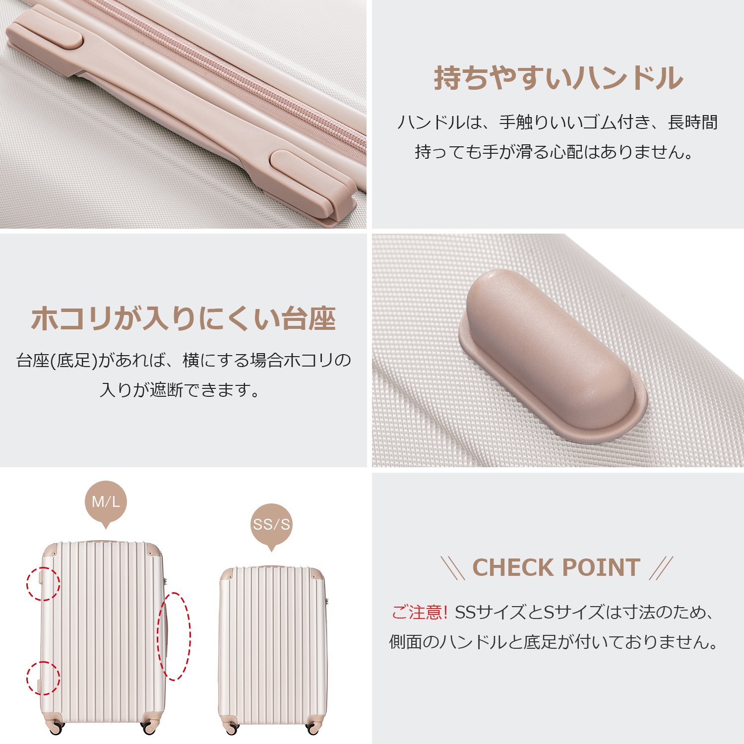 Mサイズ スーツケース キャリーバッグ キャリーケース 超軽量 TSAロック搭載 4日-7日 中型 PP298908NAA - 画像 (5)